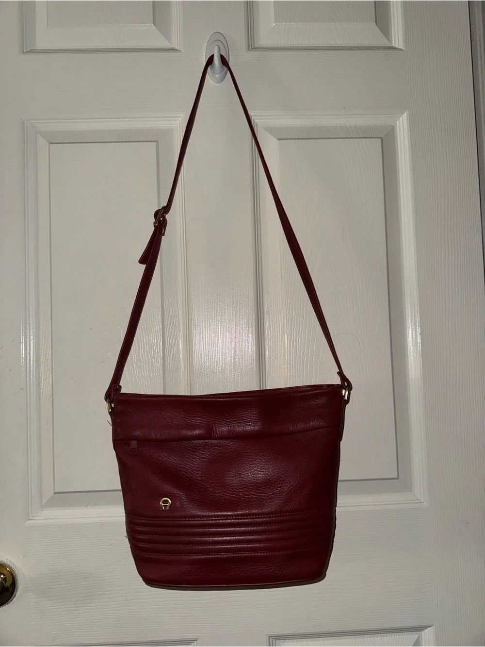 Vintage Etienne Aigner Brown Leather Crossbody Bag made in Korea